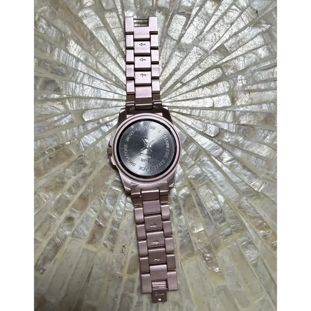 Rose Gold Tone Quartz Watch 6.5” Metallic Band Watch New Battery NWOT